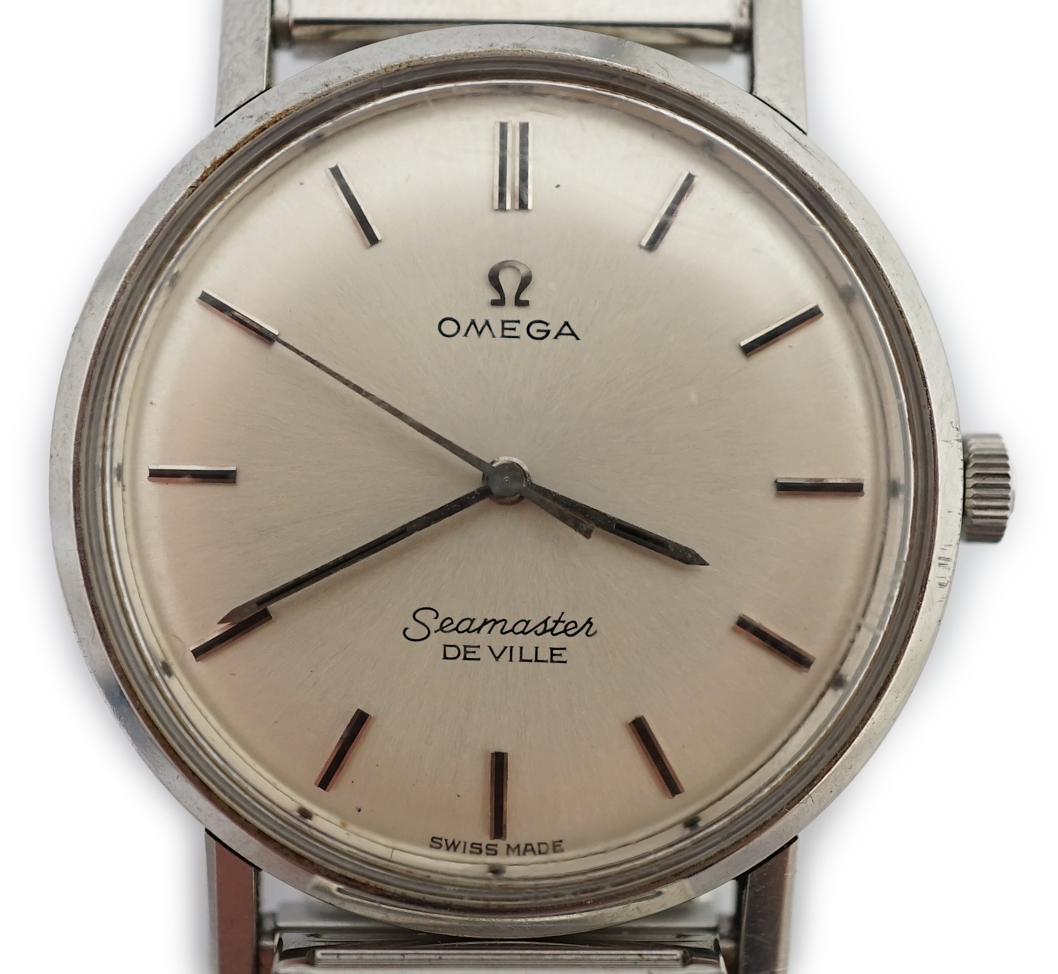 A gentleman's 1960's? stainless steel Omega Seamaster de Ville manual wind wrist watch